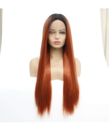 Buy Bghjue n Orange Long Straight Synthetic Wig for Women - Heat Resistant Left Side Parting High Density Replacement Hair - Buy Online on GoSupps.com