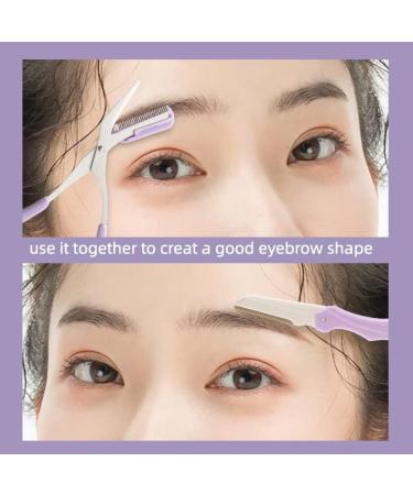JOPOYOCO Eyebrow Trimmer Scissors with Comb Stainless Steel Eyebrow Razor Eyelash Hair Scissors Beginner Eyebrow Trimmer Set Make Up Tool - Buy Online on GoSupps.com