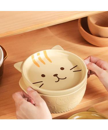 Xeodaun Cartoon Japanese Ceramic Dog Noodle Bowls with Lids Cute Animal Soup Salad Fruit Bowl Kitchen Tableware A - Buy Online on GoSupps.com