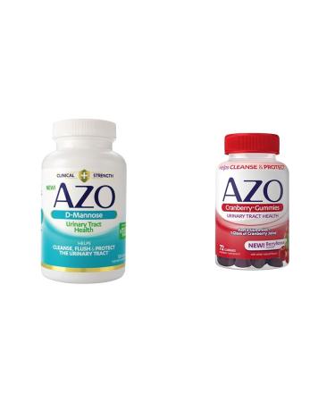 AZO D Mannose Urinary Tract Health 120 Count Urinary Tract Health Gummies 72 Gummies
