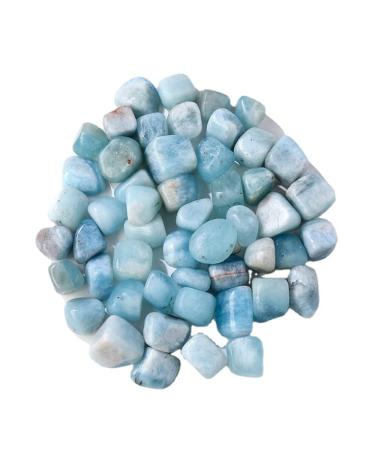 Natural Crystal Stone Blue Aquamarine Protolith Tumbled Stone Reiki Crystal Home Decor Garden Flower Decorative - (Size: 50g)