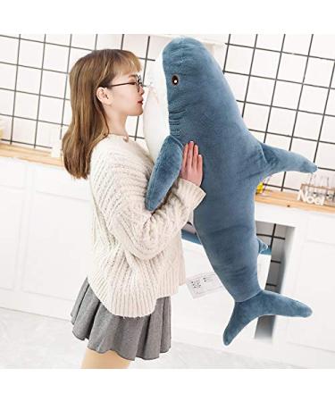 XIAOHONG 30inch Large Shark Stuffed Animal Soft Shark Cushion Pillow Shark Plush Pillows Stuffed Toy Throw Pillow Chubby Stuffed Shark Toy Kid's Room D cor Women Kids Gift 76cm