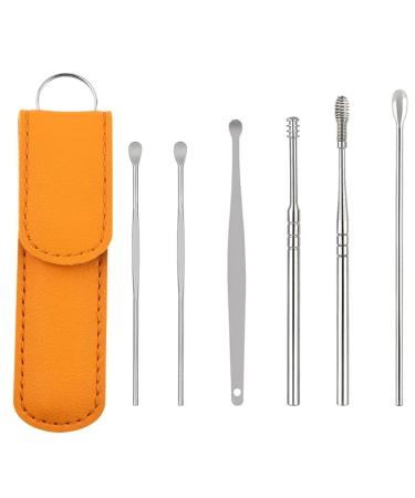 BLEDD The Most Professional Ear Cleaning Master in 2023 Ear Cleaner Tool Set Spiral Design Stainless Steel Earwax Removal Kit (Color : Orange)