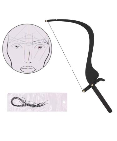 Salmue Microblading Line Marker Ruler with 10pcs Thread Lines - Semi-Permanent Makeup Tool for Precise Eyebrow Mapping in Black - Buy Online on GoSupps.com