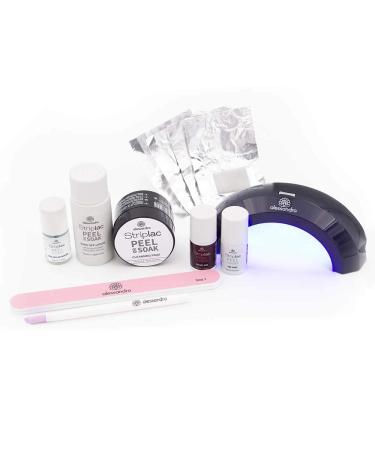 Alessandro Striplac Peel or SAK Starter Kit - Perfect Nails in 15 Minutes | LED Nail Polish Set - Velvet Red & Nude Elegance | 8ml - Buy Online on GoSupps.com