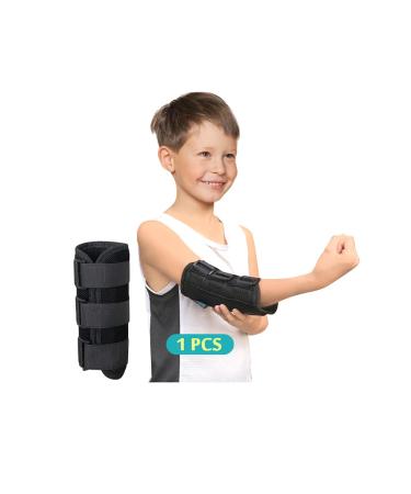 Elbow Splint Cubital Tunnel Brace Ulnar Berve Arm Immobilizer Pediatric Child Elbow Support for Tendonitis Radial Nerve Splint Night Brace Sleeping Elbow Stabilizer Arm Restraints (Small) Black