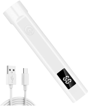 LOPHE Handheld UV Nail Lamp Small UV Lamps for Gel Nails Rechargeable USB Nail Dryer Light with LED Screen and 10s 30s 60s Timer Portable Led Nail Flashlight Gift for Women Nail Art White - Buy Online on GoSupps.com