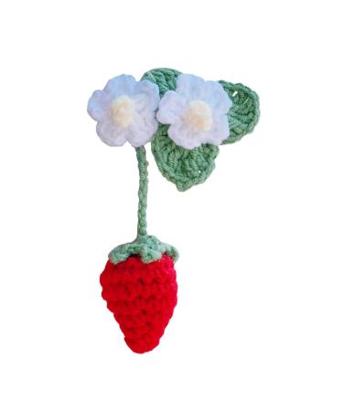 DRESSOOS Strawberry Car Mirror Pendant rear view mirror accessories kawaii hair accessories strawberry accessories braided hair clips lovely hair clips child decorate girl cotton