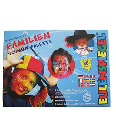 Eulenspiegel - Make-up palette families 8 professional aqua colours 1 brush 1 sponge 1 make-up instructions and make-up sponges