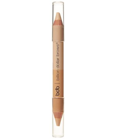 Billion Dollar Brows Duo Brow Highlighter & Concealer Pencil for Lifting and Highlighting Eyebrows 1 Count (Pack of 1)