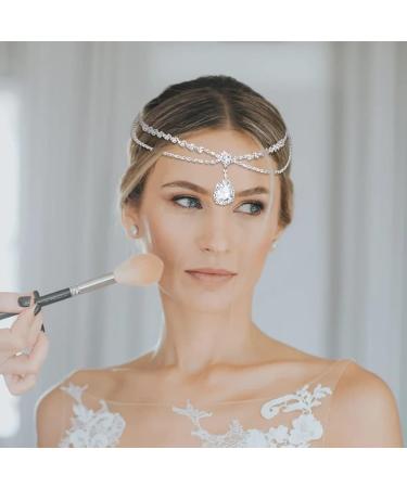 IYOU Shiny Rhinestone Head Chain Silver Crystal Hair Pieces Layering Halloween Costume Party Hair Accessories for Women - Buy Online on GoSupps.com