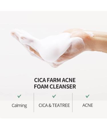 FARMSTAY CICA FARM Acne Foam Cleanser - Gentle Facial Cleanser for Acne-Prone Skin - Clears Blemishes - 6.08 fl oz - International Shipping Available - Buy Online on GoSupps.com