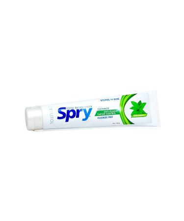 Spry Xylitol Fluoride-Free Toothpaste 5 oz (2 Pack) - Natural Spearmint for Anti-Plaque & Tartar Control - Buy Online on GoSupps.com