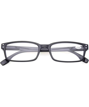 Kerecsen Rectangular Reading Glasses for Men - Retro Style Spring Hinges Comfortable +1.75 Magnification (4-Pack: 2 Black 2 Tortoise) - Buy Online on GoSupps.com