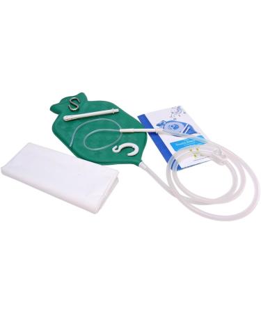 Enema Bag Kit for Colon Cleansing | Platinum Cured Silicone Hose - 2 Quart Green - Buy Online on GoSupps.com