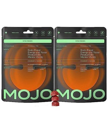 Mojo Microdose Strawberry Tangerine With Lion s Mane Panax Ginseng Ginger Root Nootropics and Cordyceps Vegan Non-GMO soft-chews (Pack of 2) NPN80122670 20 count (Pack of 2)