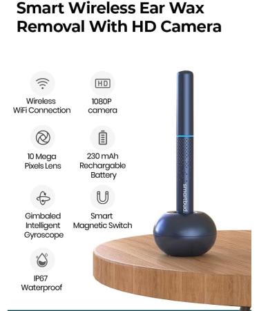 Smartbud Plus Ear Wax Removal Kit | 1080p HD Camera | Wireless Ear Cleaner with 6 LED Lights | Otoscope for iPhone, iPad, Android - Buy Online on GoSupps.com