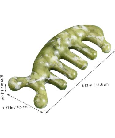Magiclulu Jade Massage Comb - Scalp & Body Massager Tool | Natural Jade Handicrafts | 11.50x4.50cm Green - Buy Online on GoSupps.com