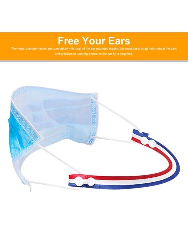 Adjustable Mask Hook with Anti-Slip Silicone Ear Strap - Red and White - Buy Online on GoSupps.com