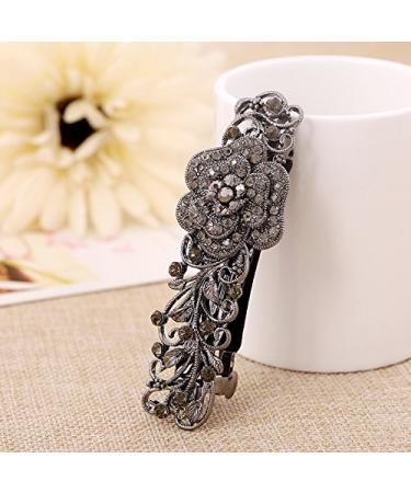 IPINK Gray Metal Flower French Clip Barrette - Stylish Hair Accessory - Buy Online on GoSupps.com