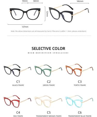 SERONI Metal Temples Cat Eye Blue Light Blocking Glasses for Men & Women - UV Protection 58mm Black Frame - Buy Online on GoSupps.com