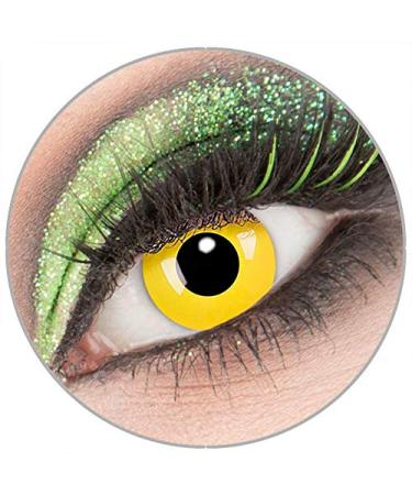 Colored white 'yellow' contact lenses with strength -2.00 1 pair of crazy fun contact lenses with container to Carnival Carnival Halloween - Top quality of 'Giftauge'