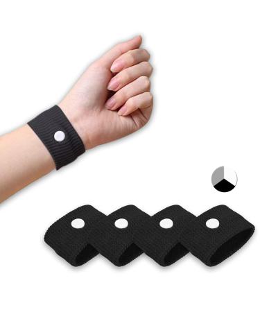 KOHEEL Acupressure Wristband for Motion Sickness Natural Relieve Morning Sickness Sea Travel and Car Sickness Anti Nausea Wristband for Pregnancy 4 Count (Black)