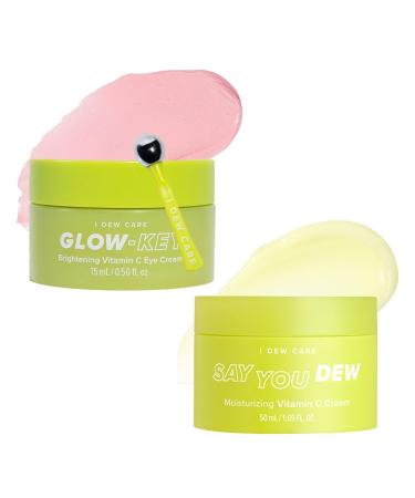 I DEW CARE Glow-Key Eye Cream + Say You Dew Brightening Vitamin C Cream with Niacinamide Bundle