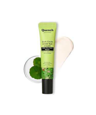 Quench Korean Dark Circle Under Eye Cream with Cooling Massage Roller | Enriched with Cica Herb Repair & Korean Ginseng | Reduces Puffiness & Fine Lines | Brightens Under Eye | Made in Korea (15ml)