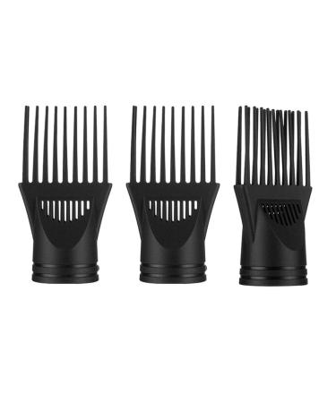 SUPVOX Hair Dryer Blower Nozzle Hair Pik Blow Dryer Mouth Nozzle Attachments Hairdressing Salon Barber Tool for Fine Wavy Curly Hair 3PCS (Black) Hair Dryer Nozzle Attachments