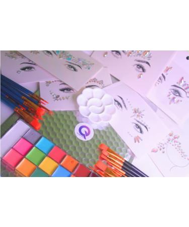 QV Face and Body Paint Kit - Non-Toxic Hypoallergenic Makeup for Kids Adults & Parties - Washable Oil-Based Face Paint for Halloween - Buy Online on GoSupps.com