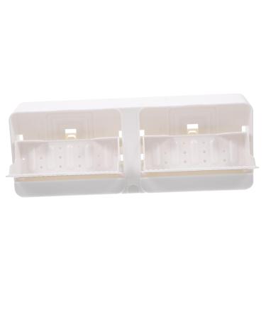 DRESSOOS Wall-mounted Double-grid Soap Box Soap Holder with Drain Soap Dish Soap Draining Racks Shower Bar Soap Holder Wall Soap Holder Wall Soap Case White The Hips Household Brush Holder
