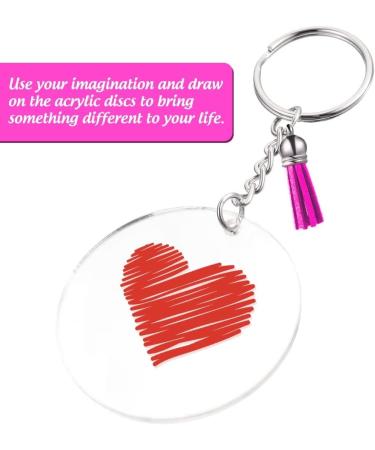 BigOtters Acrylic Keychain Blanks - 120PCS Clear Keychains with Rings and Tassels for DIY Vinyl Crafting - Buy Online on GoSupps.com