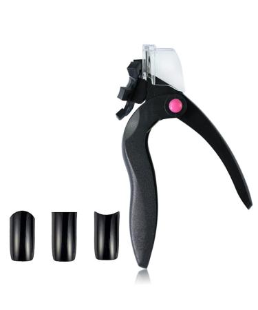 1 pieces of black false nail clippers of adjustable art nail trimmer nail catcher trimmer with rotary plate for different nail shapes