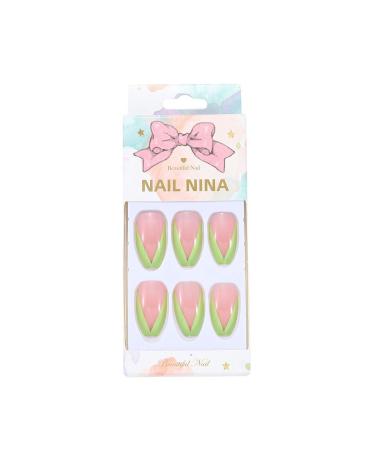 Brishow Coffin Artificial Nails - Shiny French Ballerina Acrylic Press-On Nails for Women & Girls | 24 Full Cover Pieces - Buy Online on GoSupps.com