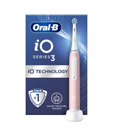 Oral-B iO3 Electric Toothbrushes Adults Christmas Gifts For Women / Him 1 Toothbrush Head 3 Modes With Teeth Whitening 2 Pin UK Plug Pink Pink Without extra refills