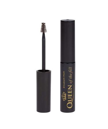 Elizabeth Mott Eyebrow Gel Makeup - Queen of the Fill Brow Tint and Filler - Brush to Fill in Eyebrows and Cover Gray Hairs - Cruelty Free - Dark Medium Brown , 4g