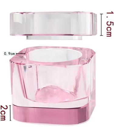 Folpus Nail Art Glass Dish with Lid Bowl Cup Holder Nail Art Tools Pink - Buy Online on GoSupps.com