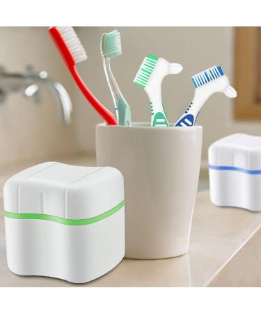 Prosthesis Cases & Storage Box Set | Clean & Store False Teeth | Green & Blue Prosthesis Container with Cleaning Brushes - Buy Online on GoSupps.com