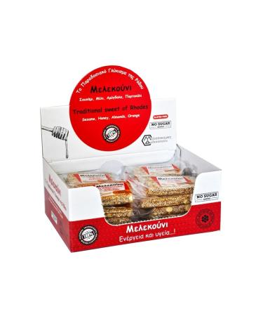 HoneyUP Greek Traditional Sweet of Rhodes Island Melekouni Display Box with 24 pieces x 45g