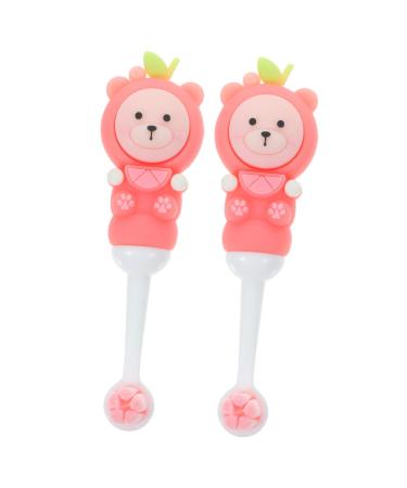 Goohochy toothbrushes for children 2st children's toothbrush with soft bristles n bristle hand toothbrush travel toothbrush children's teeth toothbrush covers for toddlers round head travel pink 1 piece (1 Pack) pink