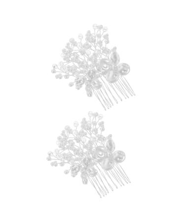 Beaupretty Crystals silver hair comb bride hair side comb hair accessories for women bridal hair side comb hair toppers for women wedding European and American crystals hairpin Accessories