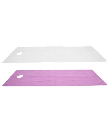 Verdant Touch Beauty Salon Bed Cover Disposable Bed Sheets 2PCs Waterproof Polyester Massage Bed Cover For Beauty Salon White Purple Breatable Hotel Bedding Supplies