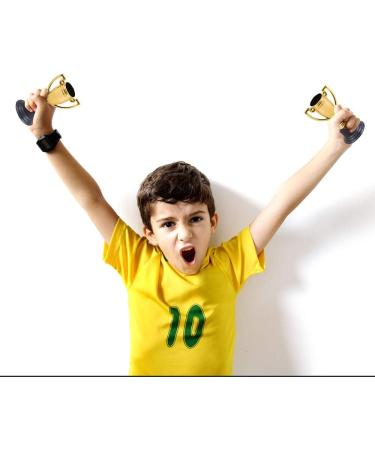 ArtCreativity Gold Plastic Trophies for Kids - Pack of 12 | 4 Inch Golden Colored Trophy Set for Football, Soccer, Baseball | Carnival Prizes and Party Favors for Boys and Girls - Buy Online on GoSupps.com
