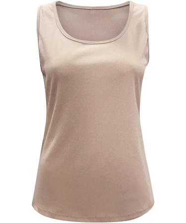 Evangelia.YM Women's Sleeveless Tank Top - Solid Loose Fit Ribbed Blouse Tee - Buy Online on GoSupps.com