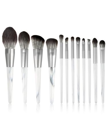 DFHBFG 12 Makeup Brush Set Full Set of Loose Powder Brush Flat Foundation Brush Eye Shadow Set Brush Beauty Tools 1 D