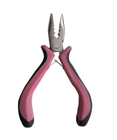 YUIP Hair extension Pliers Mini ring pliers Wig pliers Pliers for wigs Alloy hair extension pliers 3-hole hair extension clamp stainless steel For hair extensions black and pink