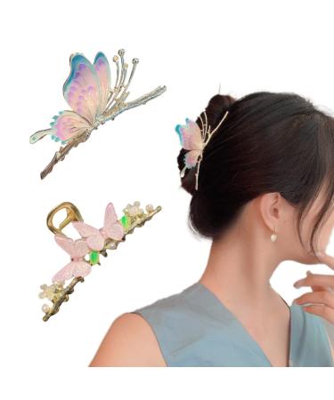 Pieces Butterfly Hair Clips Kraeoke Pink Hair Clip Cute Hair Clips Metal Back of the Head Clip Large Hair Clip (Combination 5) - Buy Online on GoSupps.com