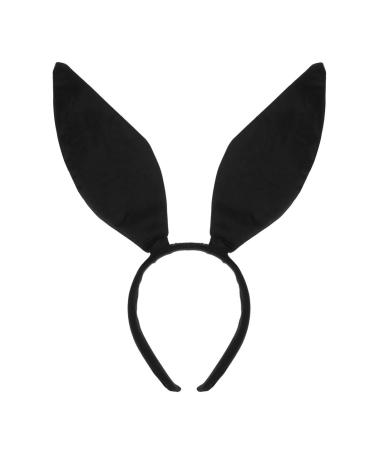 FRCOLOR Bunny Ears Headband Black Rabbit Ear Hair Hoop Bunny Headwear for Halloween Easter Masquerade Party Cosplay Hair Accessories