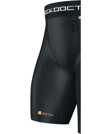 Shock Doctor Compression Shorts with Bio-Flex Cup | Moisture-Wicking Vented Protection | Youth & Adult Sizes (Large, Black) - Buy Online on GoSupps.com